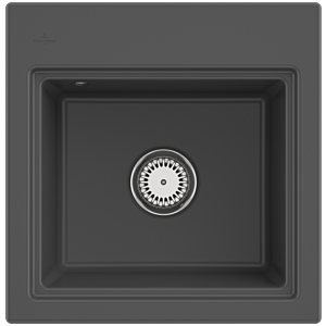 Villeroy und Boch Subway Style 50 S Einbauspüle 331500i4 Spülbecken, 500 x 510 mm, graphit CeramicPlus