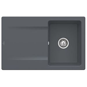 Villeroy & Boch Siluet évier encastré 333401i4 avec vidage et fonctionnement manuel, Graphit