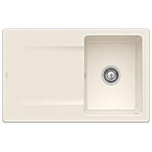 Villeroy & Boch Siluet Einbauspüle 333401KR mit Ablaufgarnitur und Handbetätigung, Crema