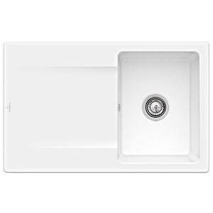 Villeroy & Boch Siluet sink 333401R1 with waste set and manual operation, white