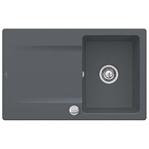 Villeroy &amp; Boch Siluet built-in sink 333402i4 with drain fitting and eccentric actuation, graphite