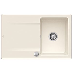 Villeroy &amp; Boch Siluet built-in sink 333402KR with drain fitting and eccentric actuation, Crema