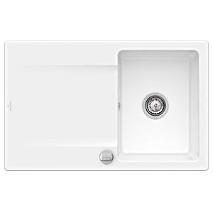 Villeroy & Boch Siluet Einbauspüle 333402R1 mit Ablaufgarnitur und Exzenterbetätigung, weiß