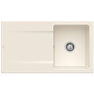 Villeroy & Boch Siluet Einbauspüle 333501KR mit Ablaufgarnitur und Handbetätigung, Crema