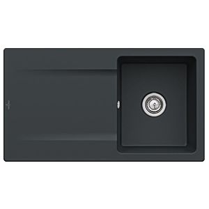 Villeroy & Boch Siluet sink 333501S5 with waste set and manual operation, Ebony