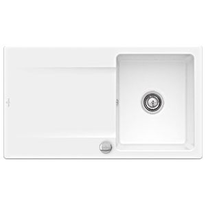 Villeroy &amp; Boch Siluet built-in sink 333502KG with drain fitting and eccentric operation, Snow White