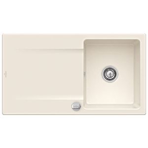 Villeroy &amp; Boch Siluet built-in sink 333502KR with drain fitting and eccentric actuation, Crema