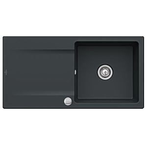 Villeroy & Boch Siluet Einbauspüle 333602i4 mit Ablaufgarnitur und Exzenterbetätigung, Graphit