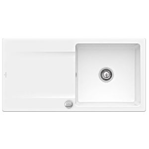 Villeroy & Boch Siluet Einbauspüle 333602KG mit Ablaufgarnitur und Exzenterbetätigung, Snow White