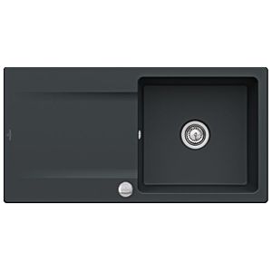 Villeroy & Boch Siluet Einbauspüle 333602S5 mit Ablaufgarnitur und Exzenterbetätigung, Ebony