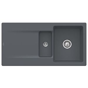 Villeroy & Boch Siluet sink 333701i4 with waste set and manual operation, Graphit