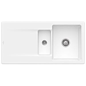 Villeroy & Boch Siluet sink 333701R1 with waste set and manual operation, white