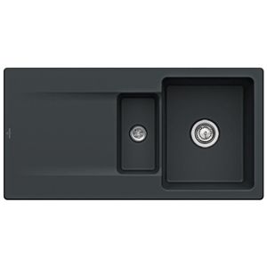 Villeroy & Boch Siluet sink 333701S5 with waste set and manual operation, Ebony