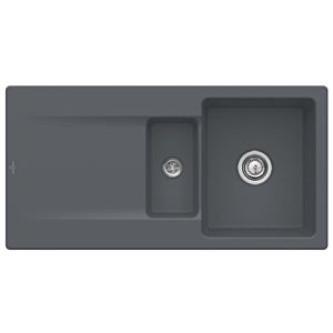 Villeroy &amp; Boch Siluet built-in sink 333702i4 with drain fitting and eccentric actuation, graphite