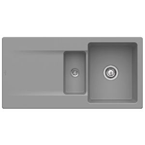 Villeroy &amp; Boch Siluet built-in sink 333702SL with drain fitting and eccentric actuation, Stone