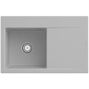 Villeroy und Boch Subway Style 45 Flat Einbauspüle 334800SM Spülbecken links, steam CeramicPlus, 78 x 51 cm