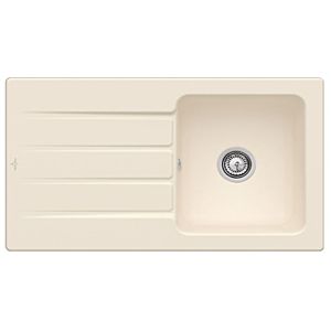 Villeroy & Boch Architectura MetalRim sink 335001FU with waste set and manual operation, Ivory