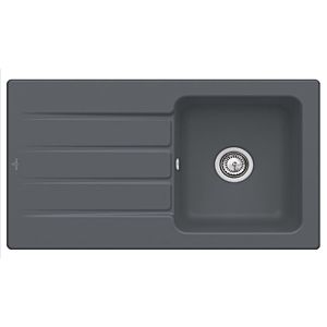 Villeroy & Boch Architectura Einbauspüle 335001i4 mit Ablaufgarnitur und Handbetätigung, Graphit