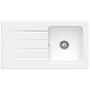 Villeroy & Boch Architectura MetalRim évier encastré 335001KG avec jeu de déchets et fonctionnement manuel, Snow White