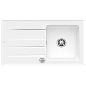 Villeroy & Boch Architectura Einbauspüle 335002KG mit Ablaufgarnitur und Exzenterbetätigung, Snow White