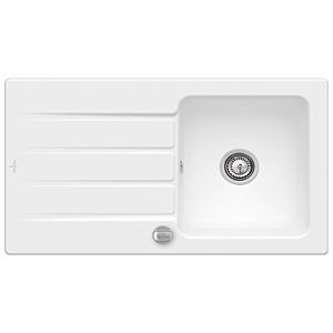 Villeroy & Boch Architectura Einbauspüle 335002RW mit Ablaufgarnitur und Exzenterbetätigung, Stone White