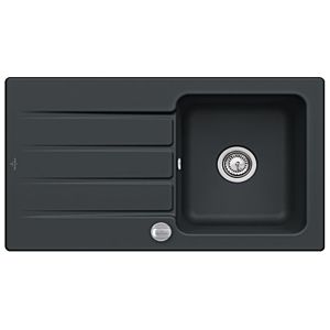 Villeroy & Boch Architectura Einbauspüle 335002S5 mit Ablaufgarnitur und Exzenterbetätigung, Ebony