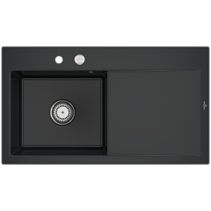 Évier encastrable Villeroy et Boch Subway Style 50 335202S5 à gauche, avec garniture de vidage , 900 x 510 mm, vidage automatique, ébène