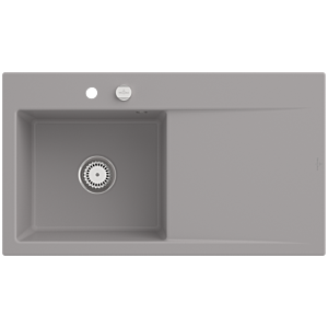 Villeroy and Boch Subway Style 50 built-in sink 335202SL left, with waste set, 900 x 510 mm, pop-up waste, stone CeramicPlus
