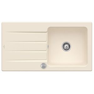 Villeroy & Boch Architectura Einbauspüle 336002FU mit Ablaufgarnitur und Exzenterbetätigung, Ivory