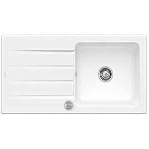 Villeroy & Boch Architectura Einbauspüle 336002KG mit Ablaufgarnitur und Exzenterbetätigung, Snow White