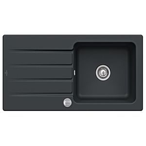 Villeroy & Boch Architectura Einbauspüle 336002S5 mit Ablaufgarnitur und Exzenterbetätigung, Ebony