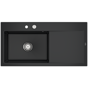 Villeroy and Boch Subway Style 60 built-in sink 336202S5 basin left, drain fitting with eccentric operation, 1000 x 510 mm, Ebony