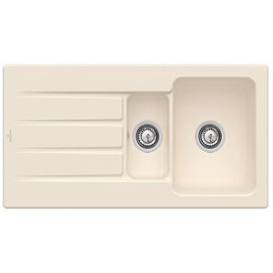 Villeroy & Boch Architectura MetalRim sink 336501FU with waste set and manual operation, Ivory