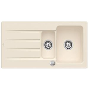 Villeroy & Boch Architectura Einbauspüle 336502FU mit Ablaufgarnitur und Exzenterbetätigung, Ivory