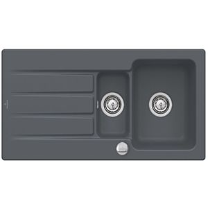 Villeroy & Boch Architectura Einbauspüle 336502i4 mit Ablaufgarnitur und Exzenterbetätigung, Graphit