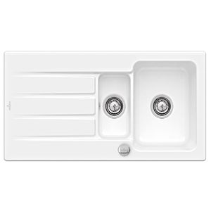 Villeroy & Boch Architectura Einbauspüle 336502R1 mit Ablaufgarnitur und Exzenterbetätigung, weiß