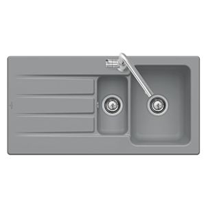 Villeroy & Boch Architectura Einbauspüle 336502SL mit Ablaufgarnitur und Exzenterbetätigung, Stone