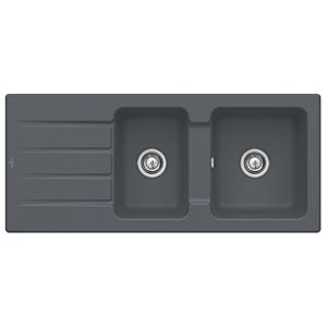 Villeroy & Boch Architectura Einbauspüle 338001i4 mit Ablaufgarnitur und Handbetätigung, Graphit