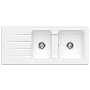 Villeroy &amp; Boch Architectura built-in sink 338002KG with drain fitting and eccentric operation, Snow White