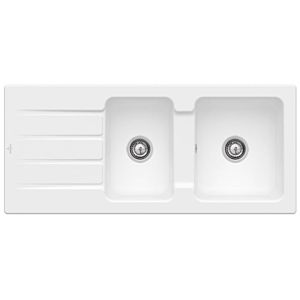 Villeroy & Boch Architectura Einbauspüle 338002RW mit Ablaufgarnitur und Exzenterbetätigung, Stone White