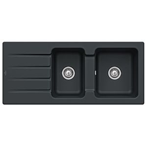 Villeroy &amp; Boch Architectura built-in sink 338002S5 with drain fitting and eccentric operation, Ebony