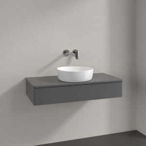 Villeroy &amp; Boch Antao vanity unit K09050GK 100x19x50cm, tap hole, washbasin top color: anthracite matt lacquer
