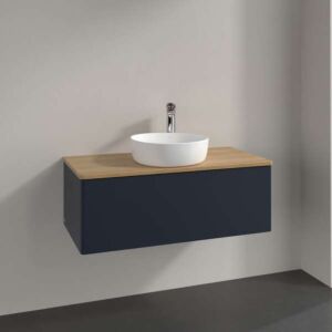 Villeroy und Boch Antao Waschtisch-Unterschrank K31011HG 100x36x50cm, Waschbeckenplattenfarbe honey oak, midnight blue matt lacquer