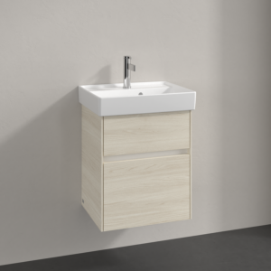 Villeroy et Boch Collaro meuble sous-vasque C006B0AA 46x54,6x37,4cm, évier central, éclairage LED, chêne blanc