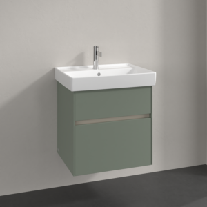Villeroy and Boch Collaro vanity unit C00800AF 55.4x54.6x44.4cm, washbasin in the middle, soft green