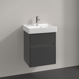Villeroy and Boch Collaro vanity unit C00600VR 46x54.6x37.4cm, washbasin in the middle, graphite