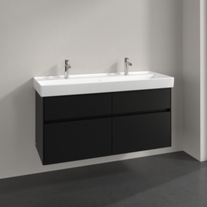 Villeroy und Boch Collaro Waschtischunterschrank C01200VL 115,4x54,6x44,4cm, Waschbecken mittig, volcano black