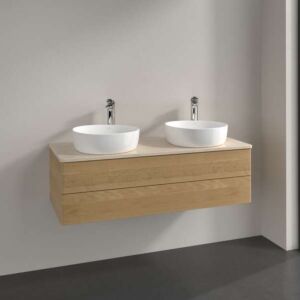 Villeroy und Boch Antao Waschtisch-Unterschrank K24013HN 120x36x50cm, Waschbeckenplattenfarbe botticino, honey oak