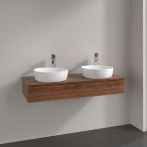 Villeroy &amp; Boch Antao vanity unit K13152HM 120x19x50cm, tap hole, washbasin top color warm walnut, warm walnut