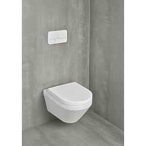 Villeroy and Boch Architectura Combi-Pack wall-mounted washdown toilet 4694CLR1, 37 x 53 cm, oval, wall-mounted, TwistFlush, with toilet seat, White Alpin CeramicPlus